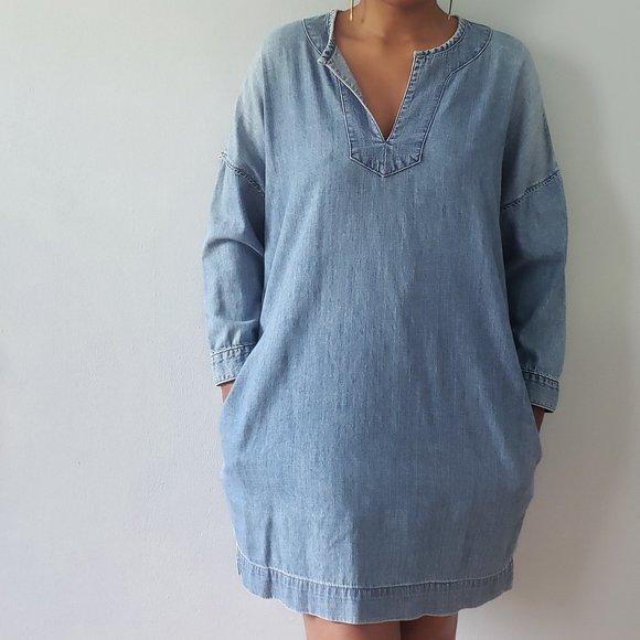 Denim Madewell Tunic Dress Size Medium - Picture 2 of 3